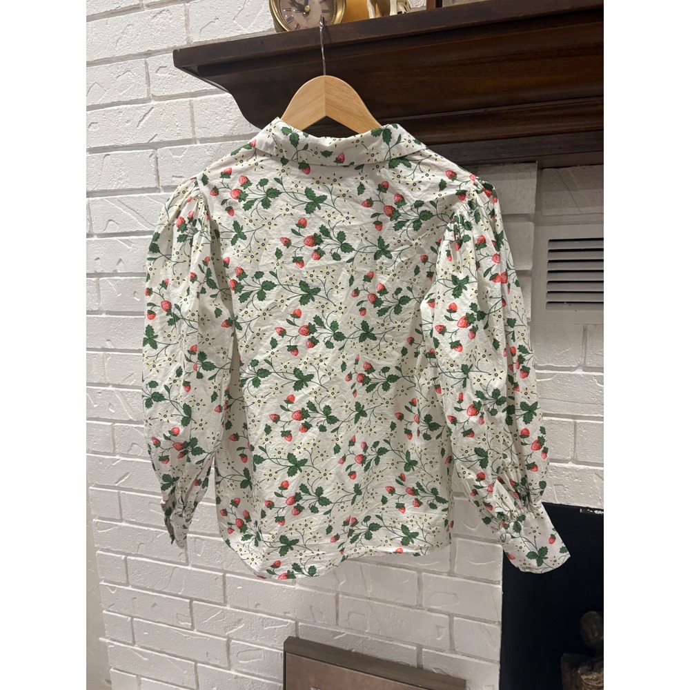 Batsheva x Laura Ashley Strawberry Field Grace Blouse White Size 4 - Picture 10 of 11
